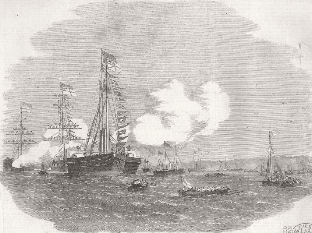 ISLE OF WIGHT. Emperor French landing, Osborne  1857 old antique print picture